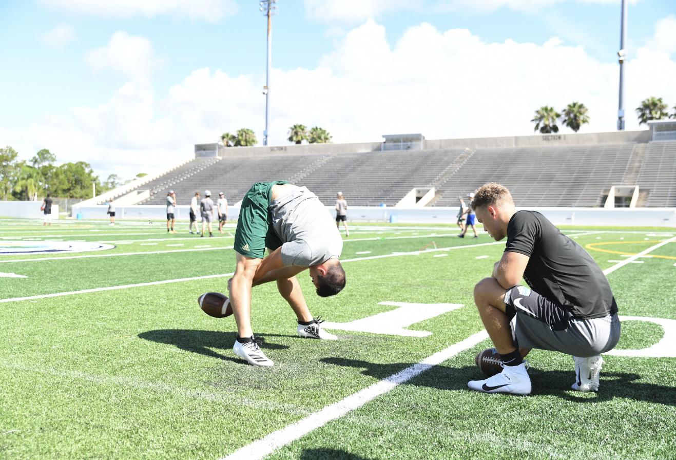 Long snapping session with coach Alex Ward in Daytona Beach